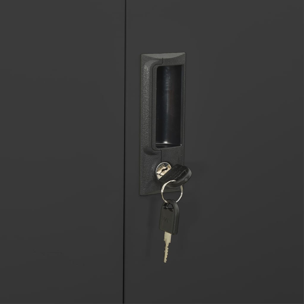 vidaXL Ντουλάπα Γραφείου Ανθρακί 90 x 40 x 180 εκ. Ατσάλινη