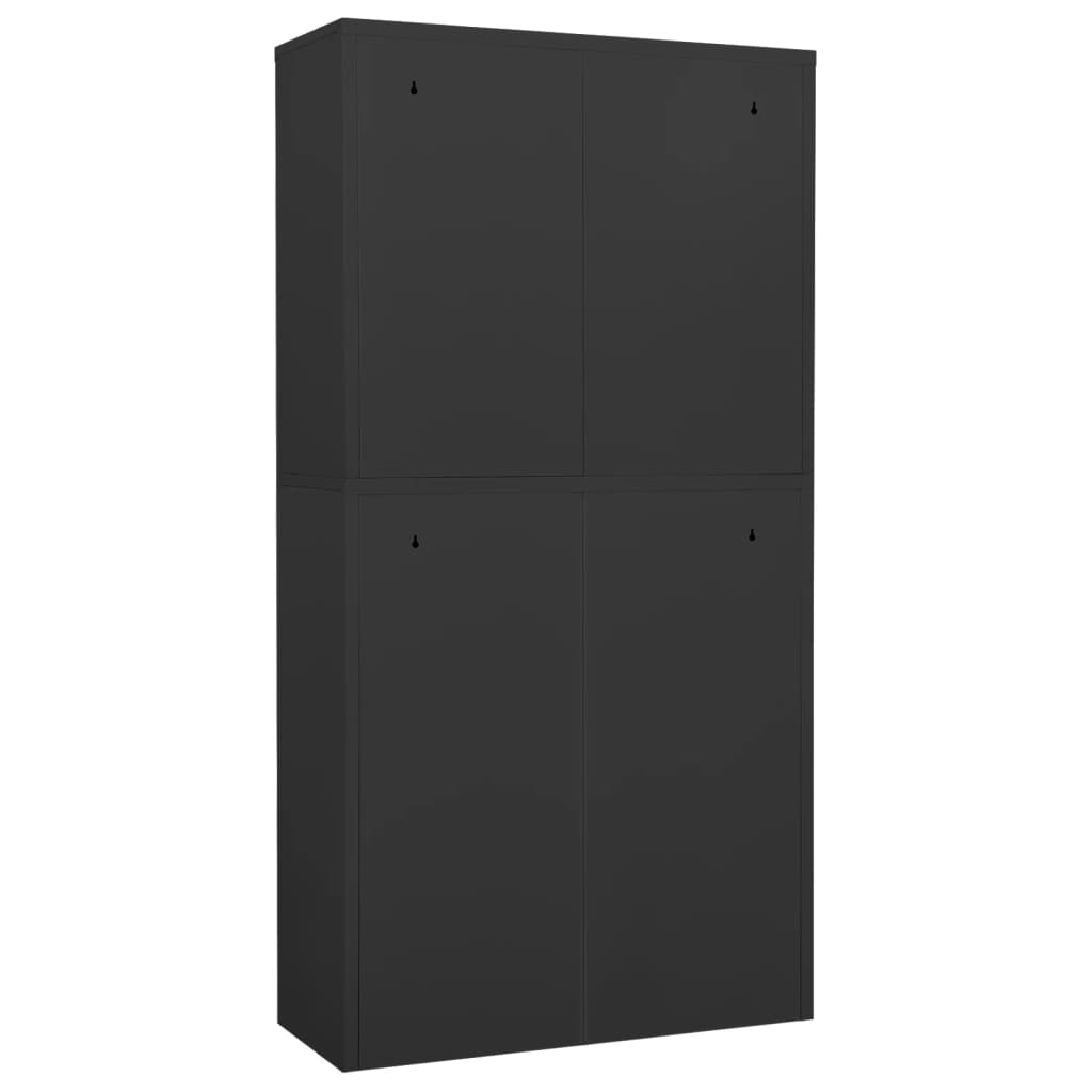 vidaXL Ντουλάπα Γραφείου Ανθρακί 90 x 40 x 180 εκ. Ατσάλινη