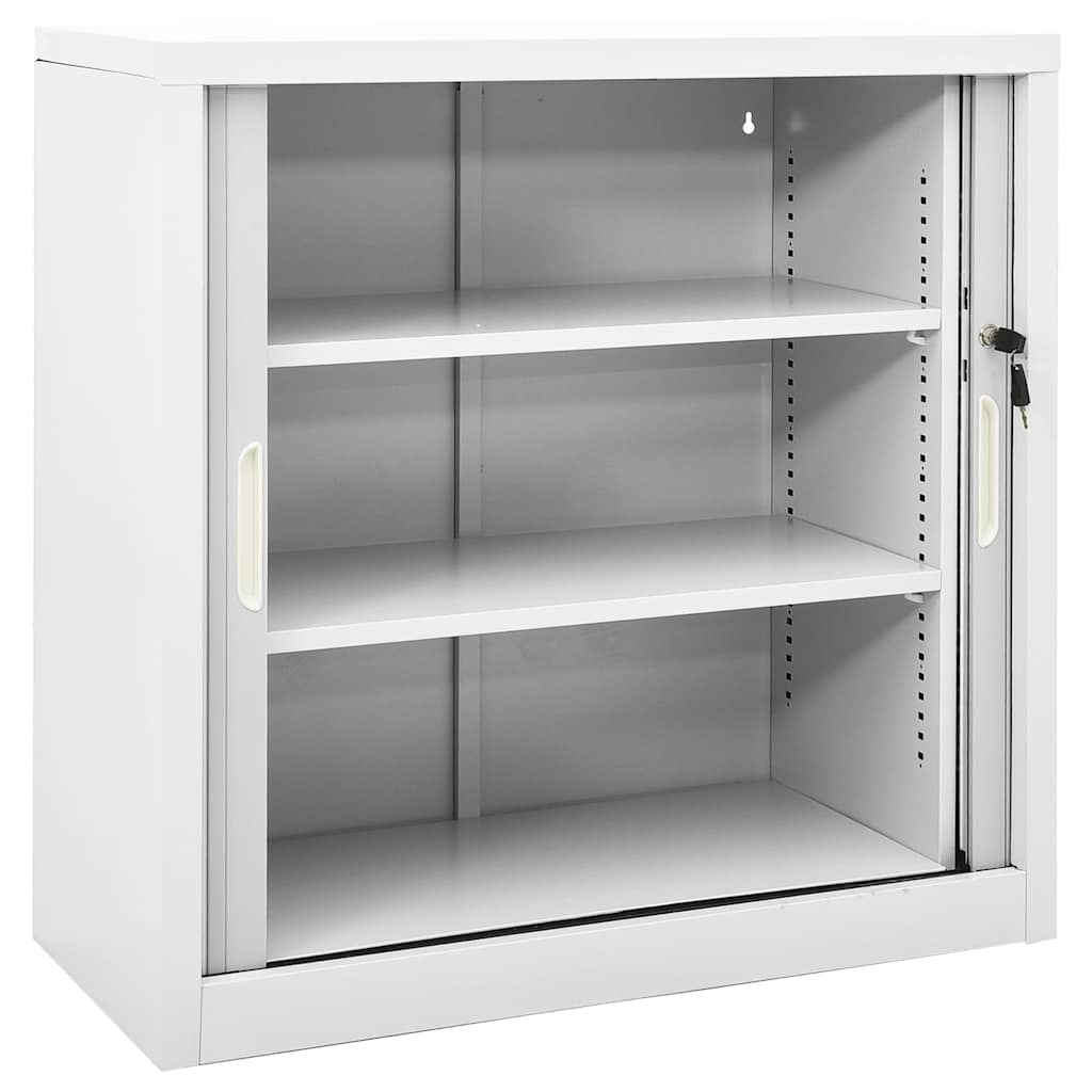 vidaXL Ντουλάπι με Συρόμενη Πόρτα Γκρι 90 x 40 x 90 εκ. Ατσάλινο
