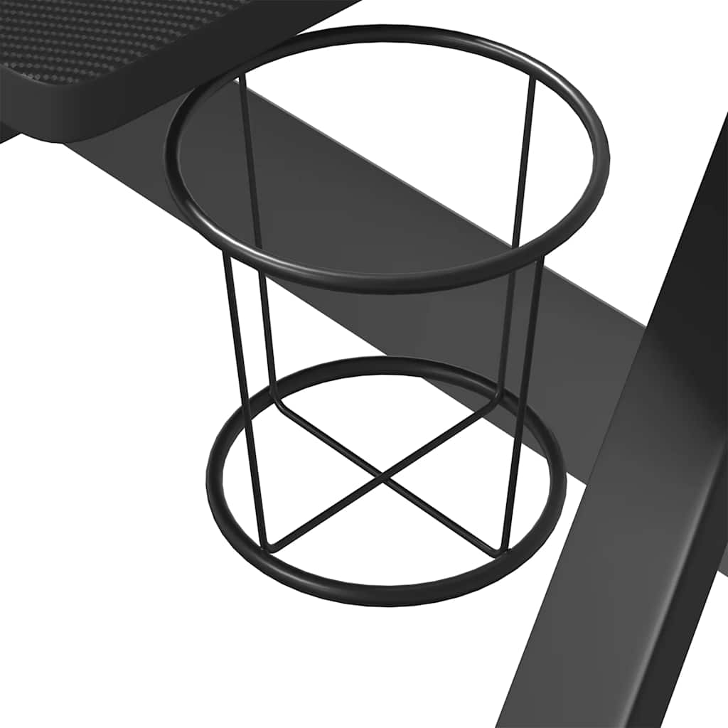 vidaXL Γραφείο Gaming Μαύρο 110 x 60 x 75 εκ. με Πόδια σε Σχήμα ΖΖ