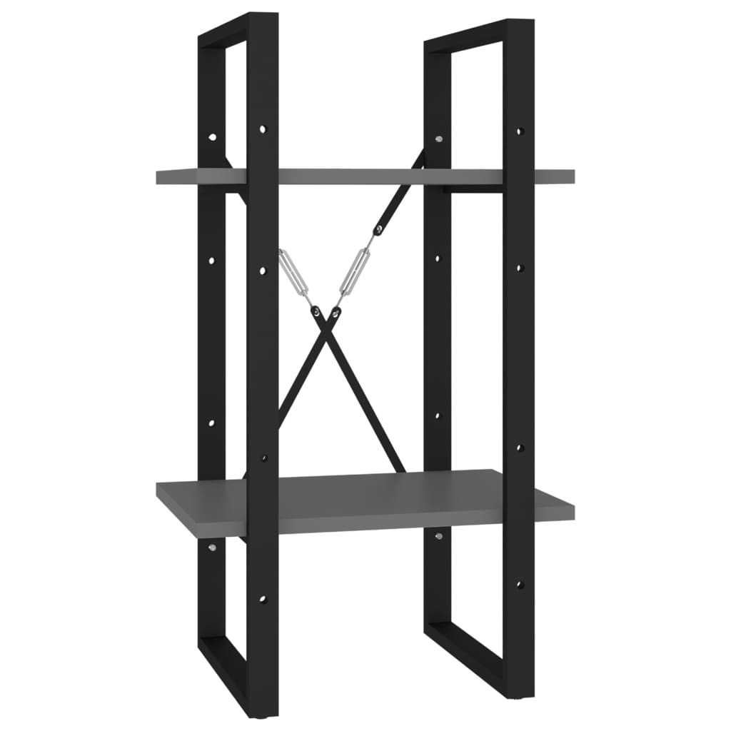 vidaXL Βιβλιοθήκη με 2 Ράφια Γκρι 40 x 30 x 70 εκ. από Επεξ. Ξύλο