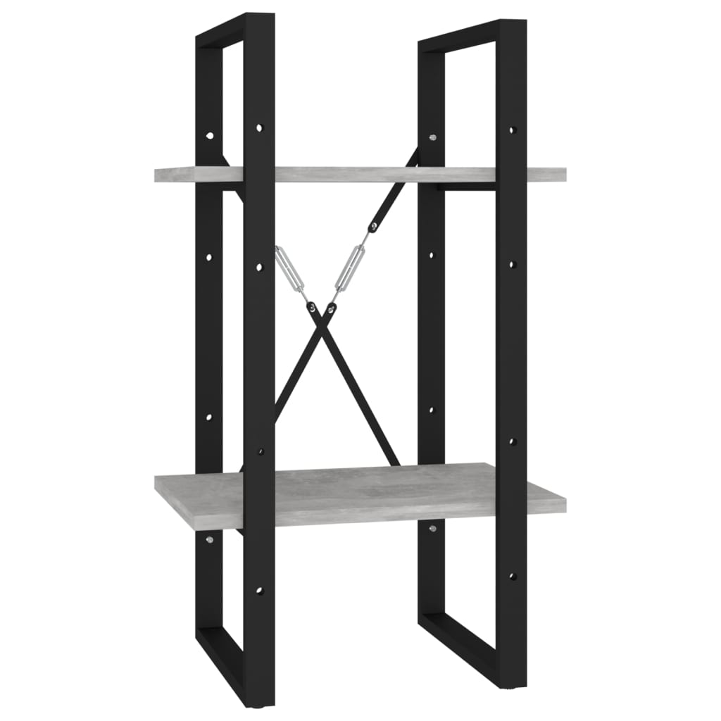 vidaXL Βιβλιοθήκη με 2 Ράφια Γκρι Σκυρ. 40 x 30 x 70 εκ. Επεξ. Ξύλο