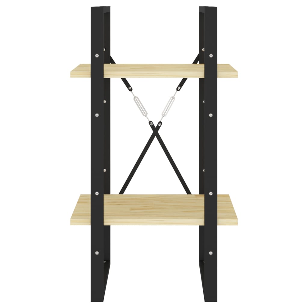 vidaXL Βιβλιοθήκη με 2 Ράφια Καφέ 40x30x70 εκ. από Μασίφ Ξύλο Πεύκου