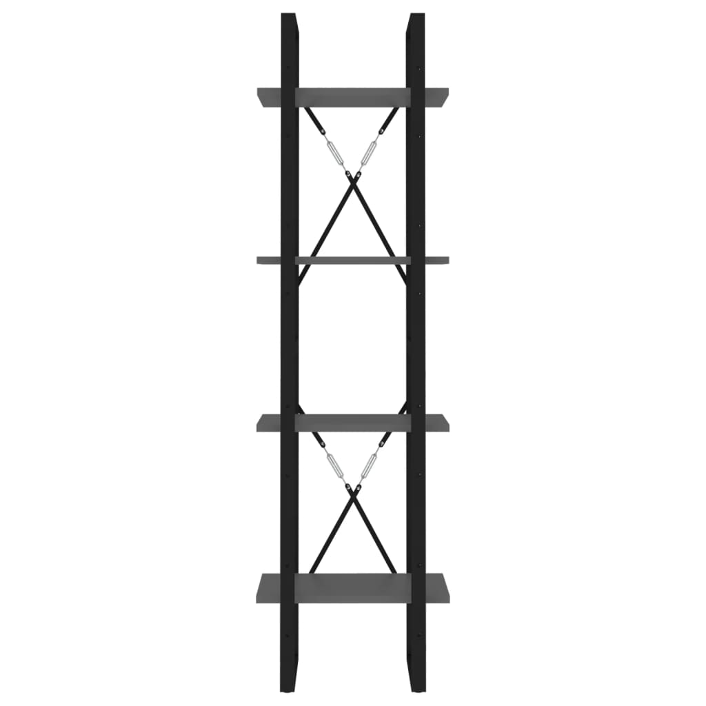 vidaXL Βιβλιοθήκη με 4 Ράφια Γκρι 40 x 30 x 140 εκ. από Επεξ. Ξύλο