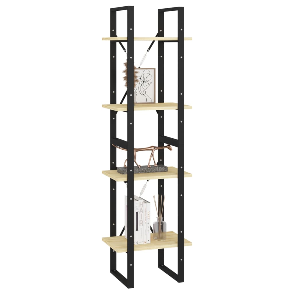 vidaXL Βιβλιοθήκη με 4 Ράφια από Μασίφ Ξύλο Πεύκου 40x30x140 εκ.