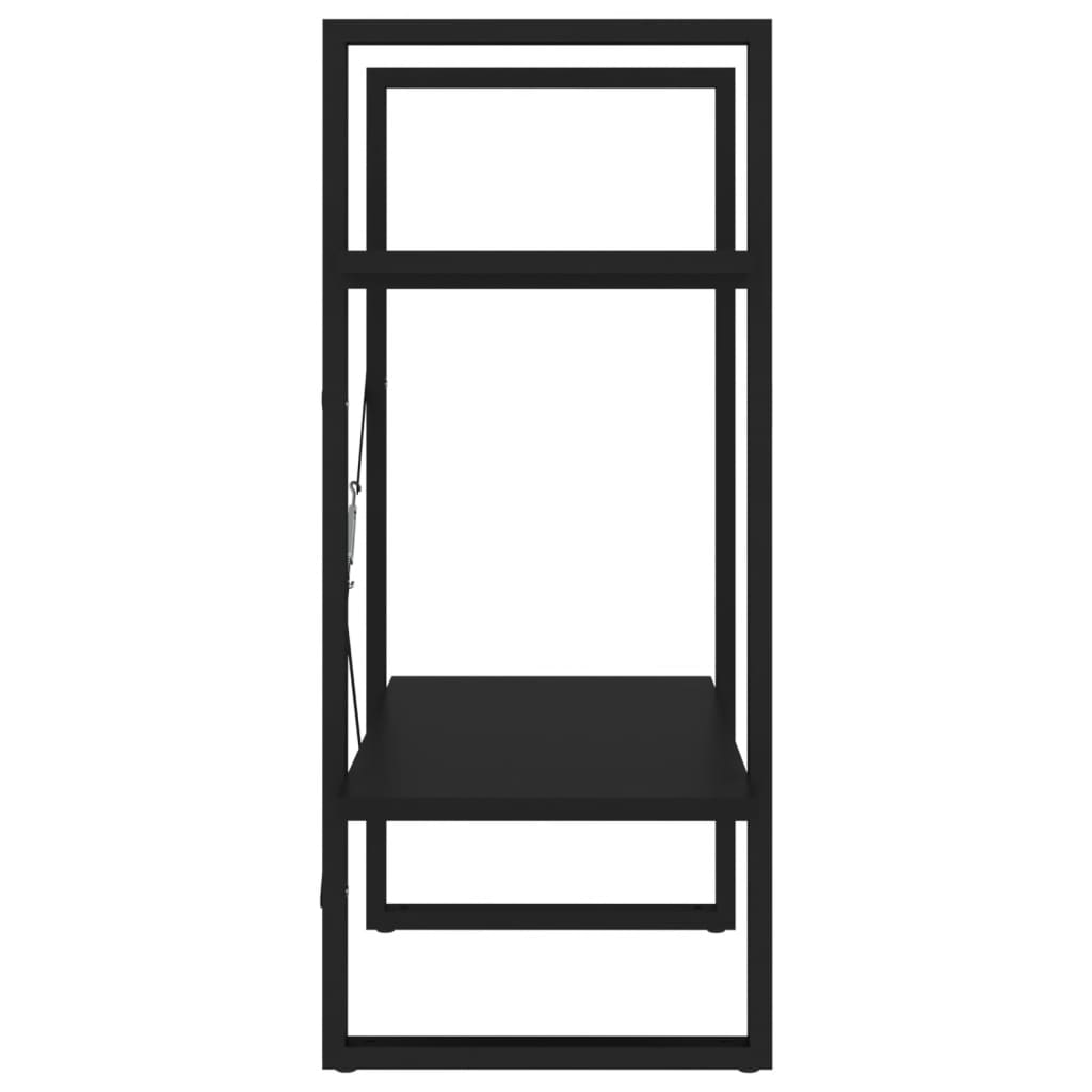 vidaXL Βιβλιοθήκη με 2 Ράφια Μαύρη 60 x 30 x 70 εκ. από Επεξ. Ξύλο