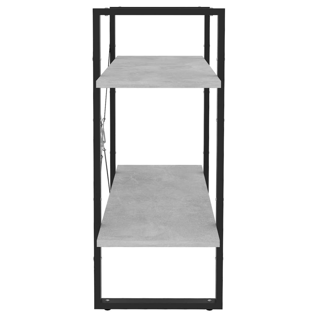 vidaXL Βιβλιοθήκη με 2 Ράφια Γκρι Σκυρ. 80 x 30 x 70 εκ. Επεξ. Ξύλο