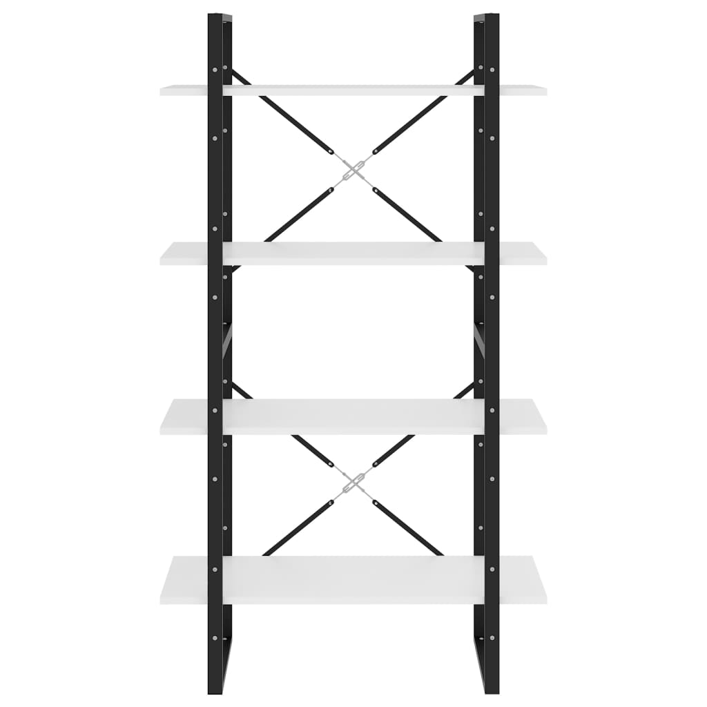vidaXL Βιβλιοθήκη με 4 Ράφια Λευκή 80 x 30 x 140 εκ. από Επεξ. Ξύλο