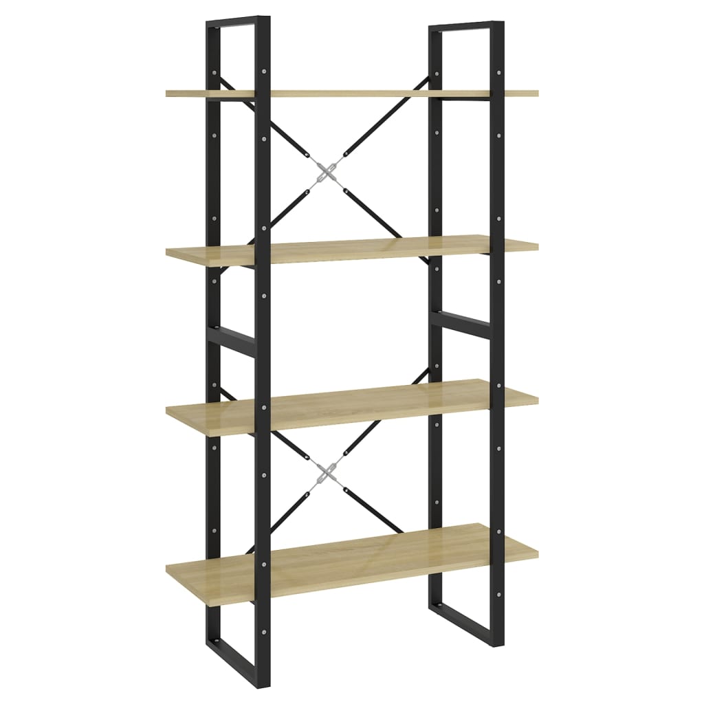 vidaXL Βιβλιοθήκη με 4 Ράφια Sonoma Δρυς 80x30x140 εκ. από Επεξ. Ξύλο