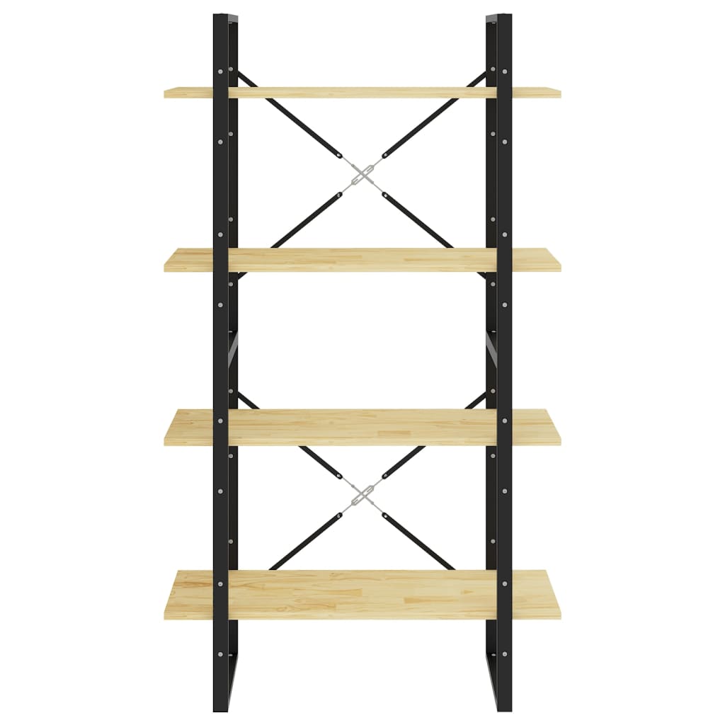 vidaXL Βιβλιοθήκη με 4 Ράφια από Μασίφ Ξύλο Πεύκου 80x30x140 εκ.