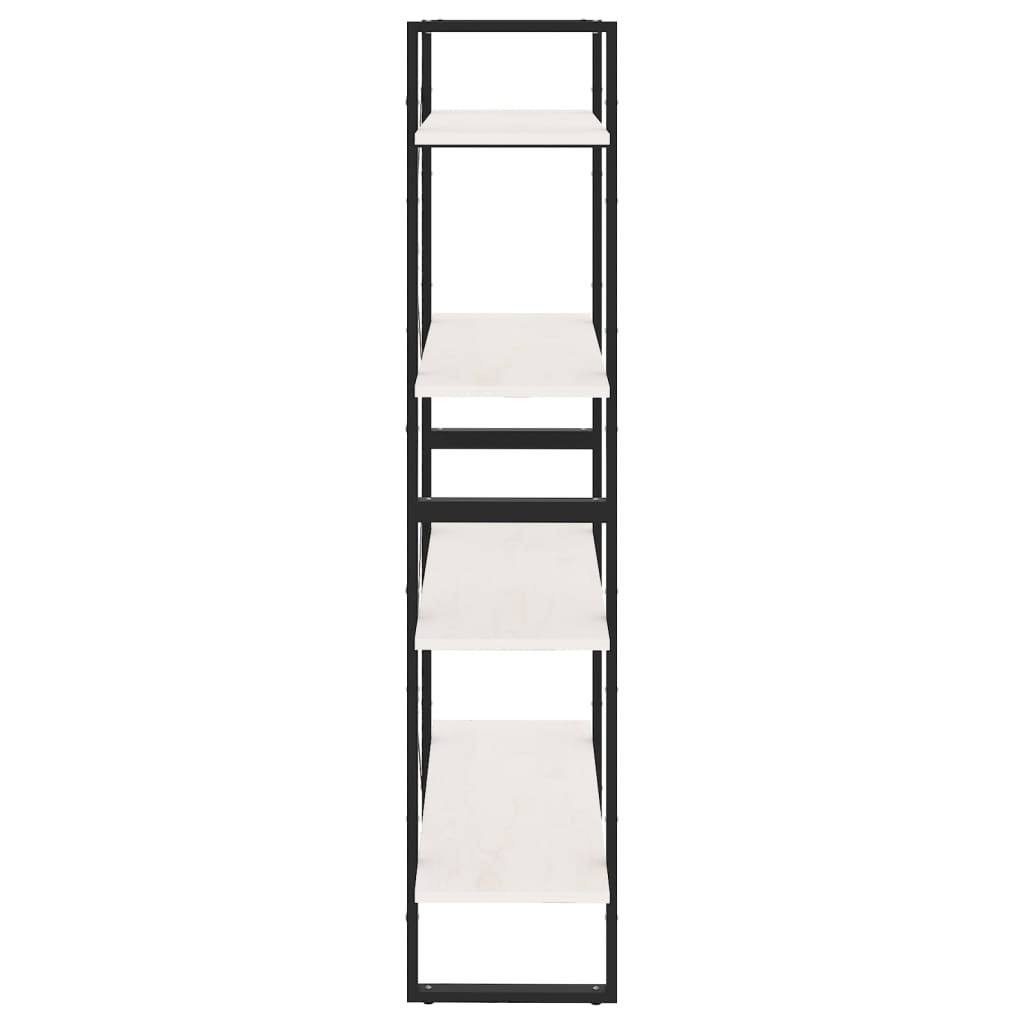 vidaXL Βιβλιοθήκη με 4 Ράφια Λευκή 80 x 30 x 140 εκ. Μασίφ Ξύλο Πεύκου