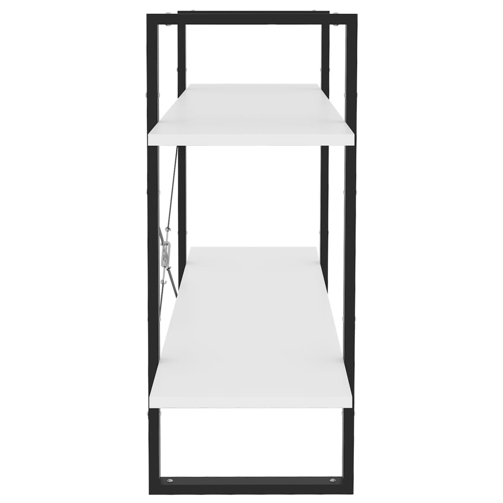 vidaXL Βιβλιοθήκη με 2 Ράφια Λευκή 100 x 30 x 70 εκ. από Επεξ. Ξύλο