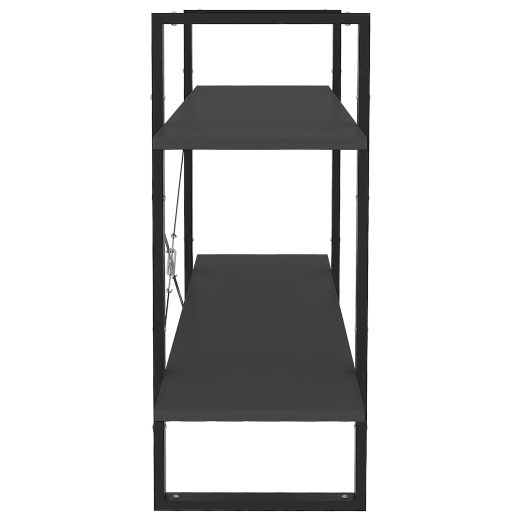 vidaXL Βιβλιοθήκη με 2 Ράφια Γκρι 100 x 30 x 70 εκ. από Επεξ. Ξύλο