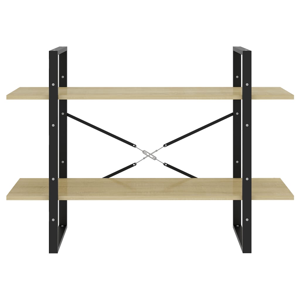 vidaXL Βιβλιοθήκη με 2 Ράφια Sonoma Δρυς 100 x 30 x 70 εκ. Επεξ. Ξύλο