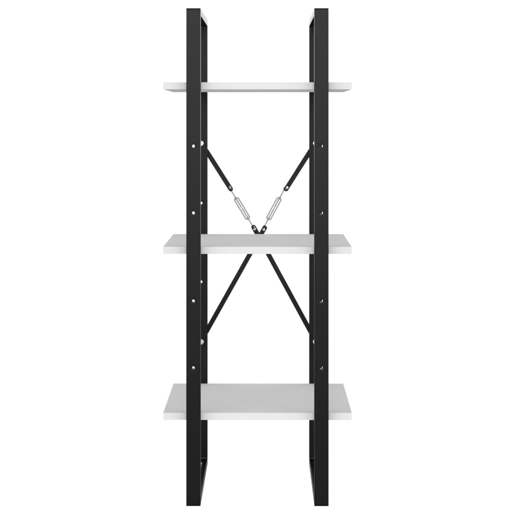 vidaXL Βιβλιοθήκη με 3 Ράφια Λευκή 40 x 30 x 105 εκ. από Επεξ. Ξύλο