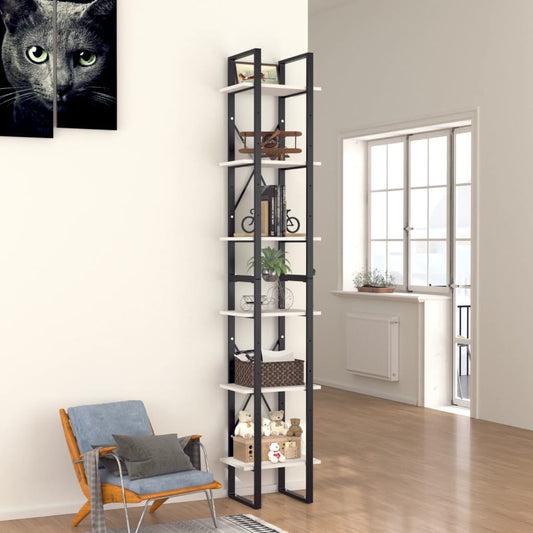 vidaXL Βιβλιοθήκη με 6 Ράφια Λευκή 40 x 30 x 210 εκ. από Επεξ. Ξύλο