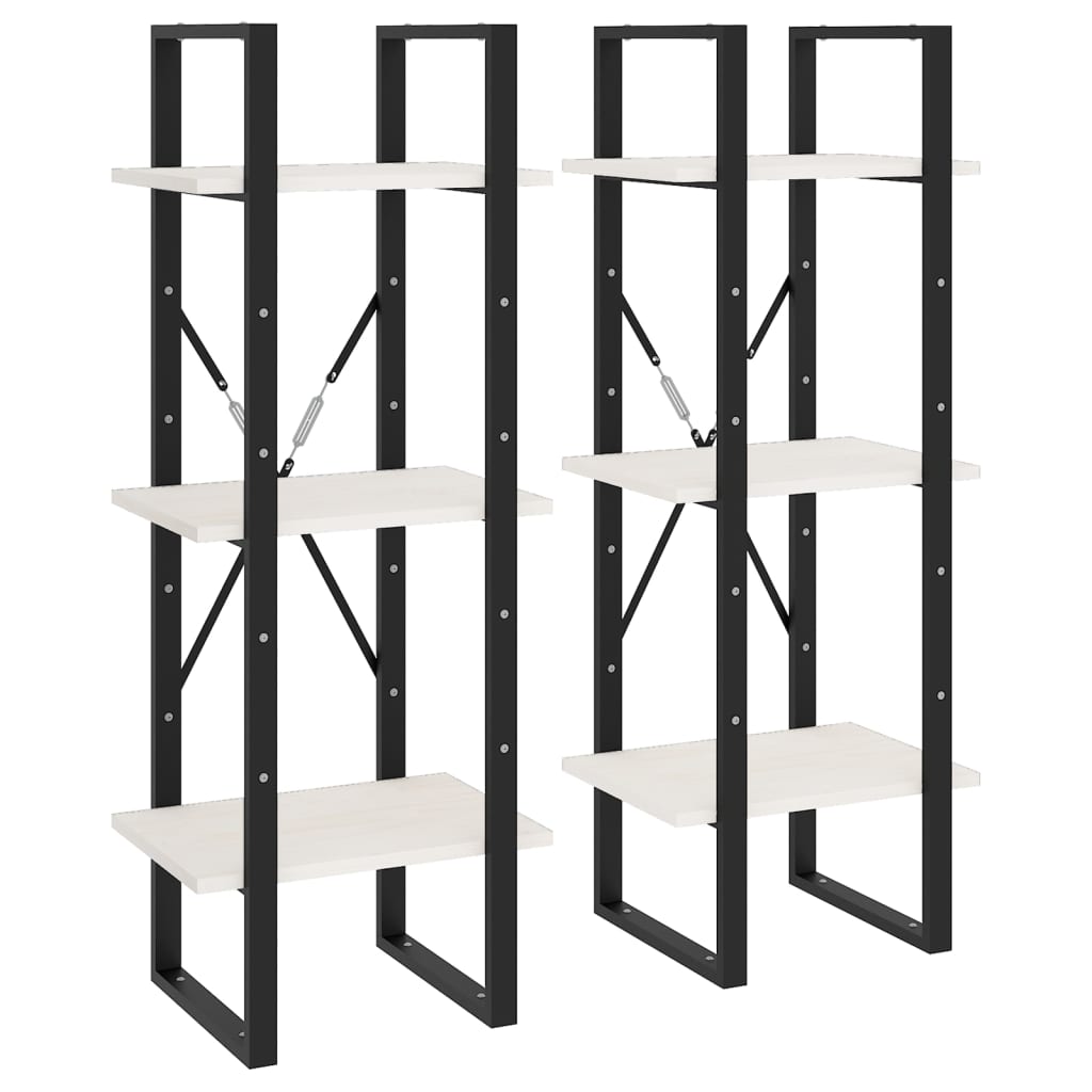 vidaXL Ψηλό Ντουλάπι Λευκό 40 x 30 x 210 εκ. από Μασίφ Ξύλο Πεύκου