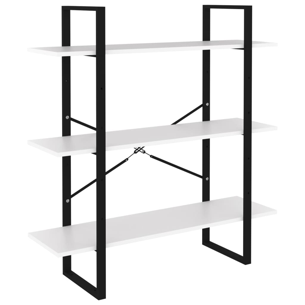 vidaXL Βιβλιοθήκη με 4 Ράφια Λευκή 100 x 30 x 105 εκ. από Επεξ. Ξύλο