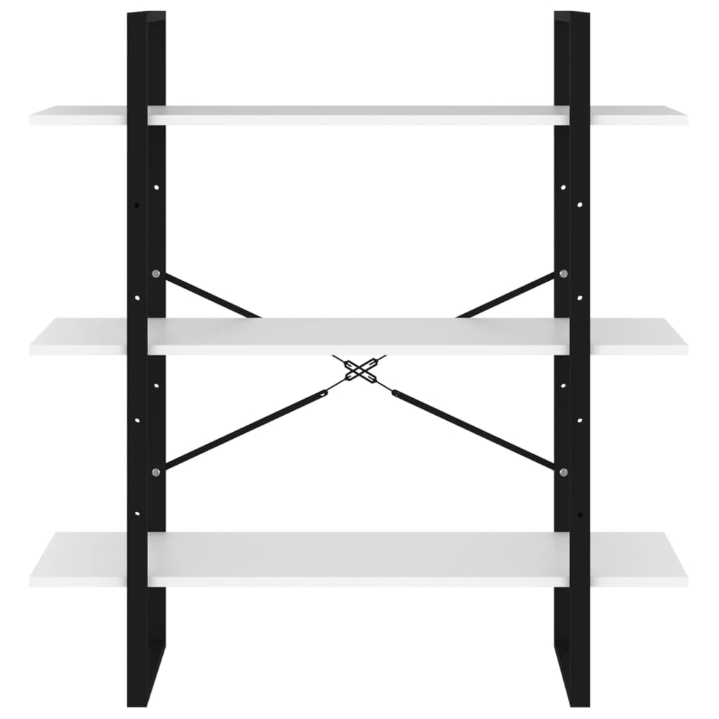 vidaXL Βιβλιοθήκη με 4 Ράφια Λευκή 100 x 30 x 105 εκ. από Επεξ. Ξύλο