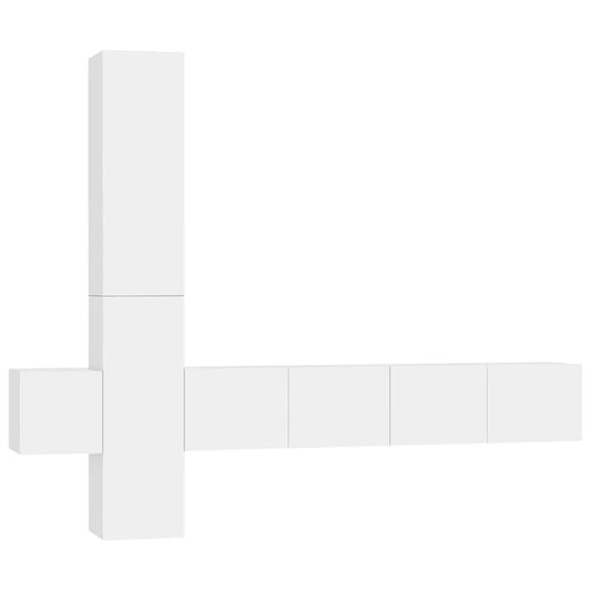 vidaXL Έπιπλα Τηλεόρασης Σετ 5 Τεμαχίων Λευκό από Επεξ. Ξύλο