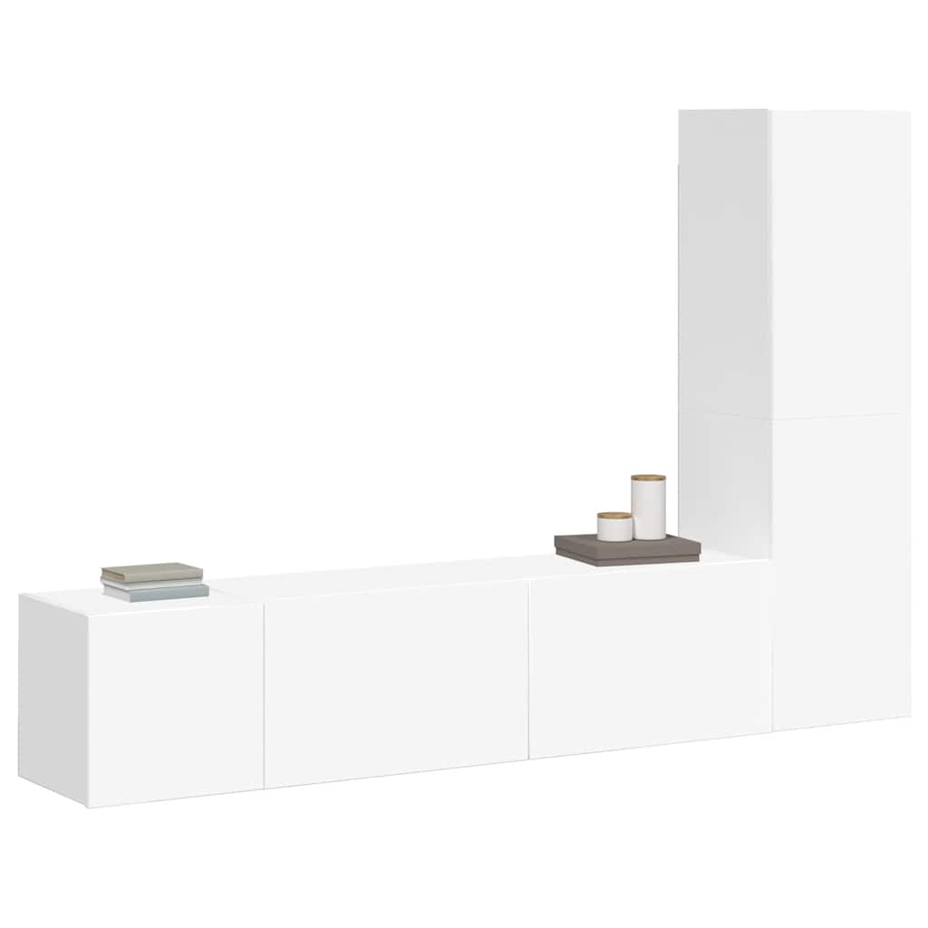 vidaXL Έπιπλα Τηλεόρασης Σετ 3 Τεμαχίων Λευκό από Επεξ. Ξύλο