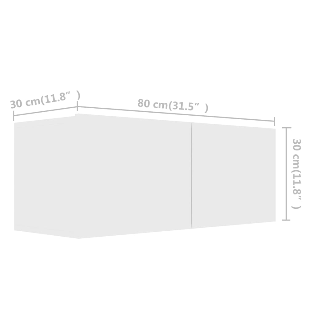 vidaXL Έπιπλο Τηλεόρασης 3 Τεμαχίων Λευκό από Επεξ. Ξύλο