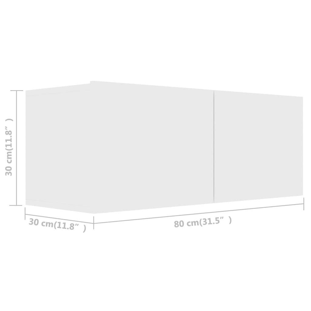 vidaXL Έπιπλο Τηλεόρασης 2 Τεμαχίων Λευκό από Επεξ. Ξύλο