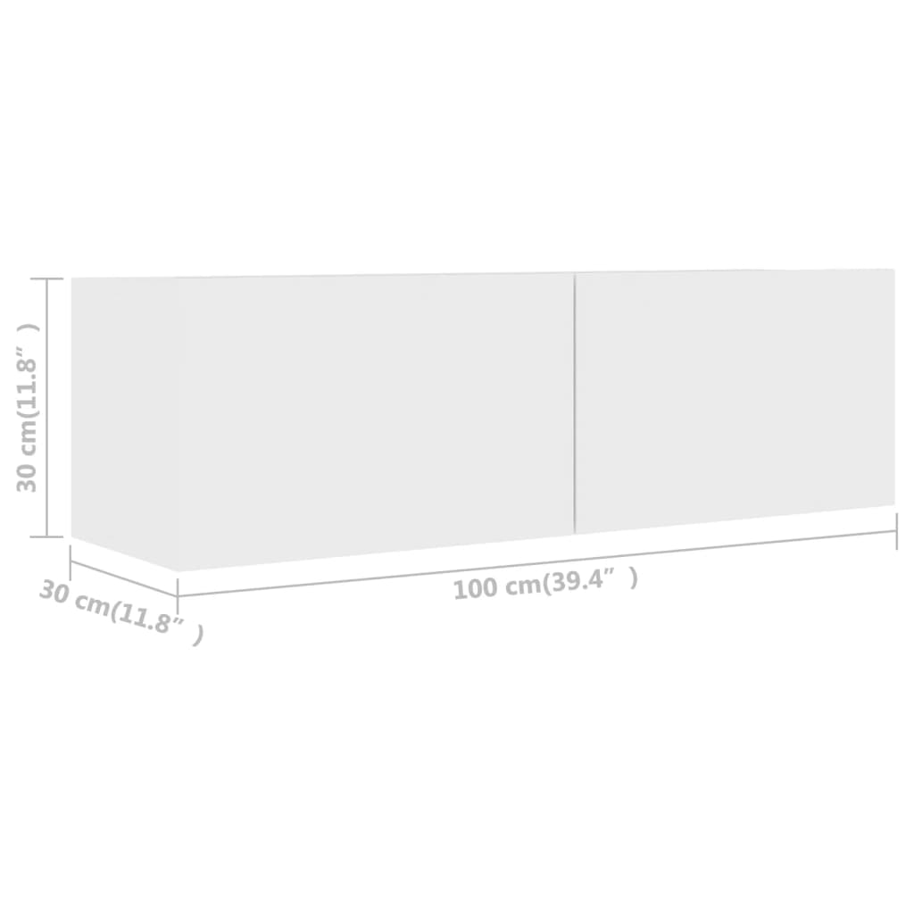 vidaXL Έπιπλο Τηλεόρασης 2 Τεμαχίων Λευκό από Επεξ. Ξύλο