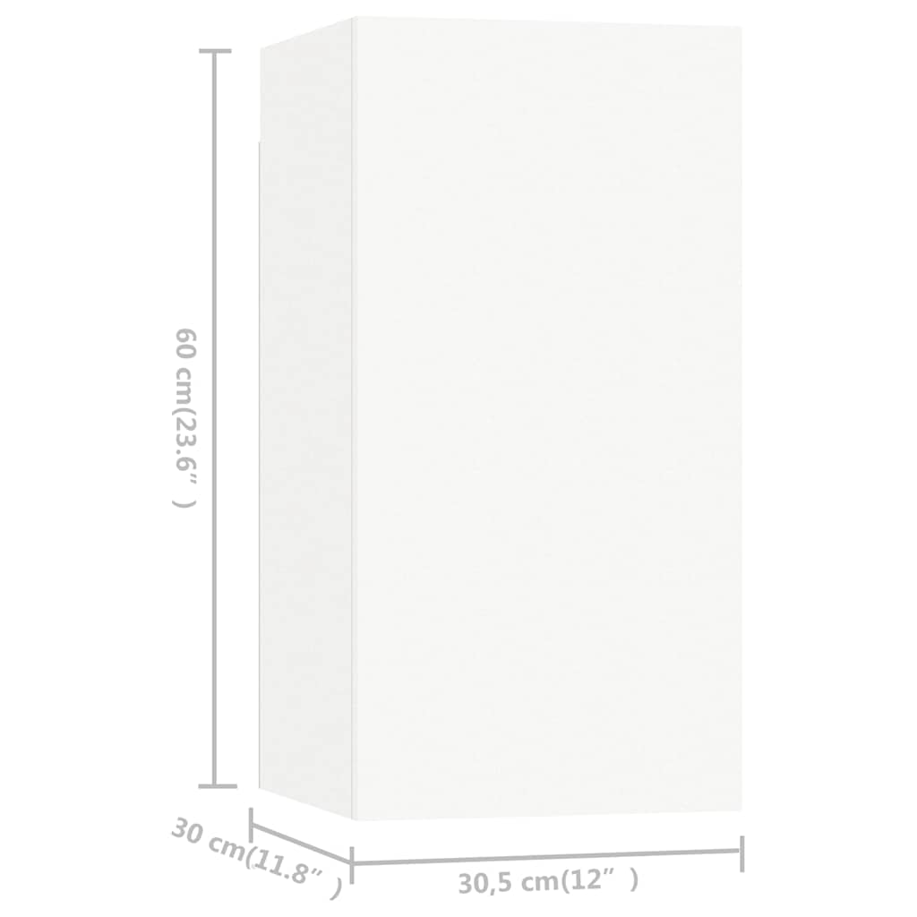 vidaXL Έπιπλα Τηλεόρασης 7 τεμ. Λευκά 30,5 x 30 x 60 εκ. Επεξ. Ξύλο