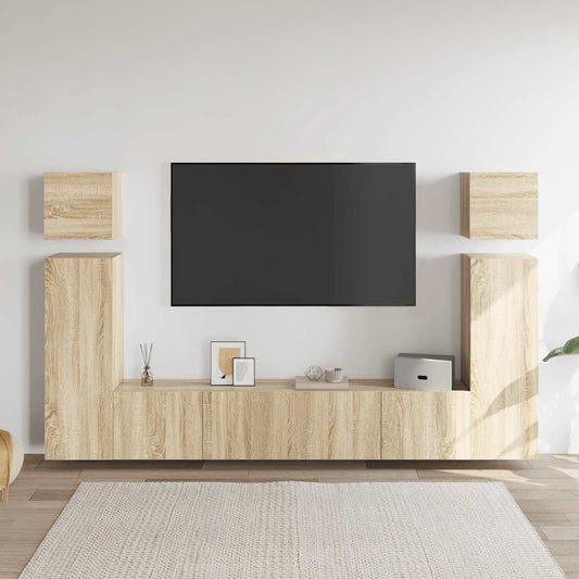 vidaXL Έπιπλα Τηλεόρασης Σετ 8 Τεμαχίων Sonoma Δρυς από Επεξ. Ξύλο