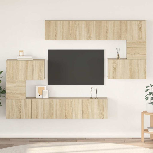 vidaXL Σετ Επίπλων Τηλεόρασης 8 Τεμαχίων Sonoma Δρυς Επεξ. Ξύλο