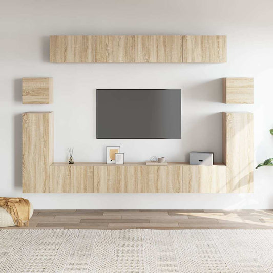 vidaXL Σετ Επίπλων Τηλεόρασης 8 Τεμαχίων Sonoma Δρυς Επεξ. Ξύλο