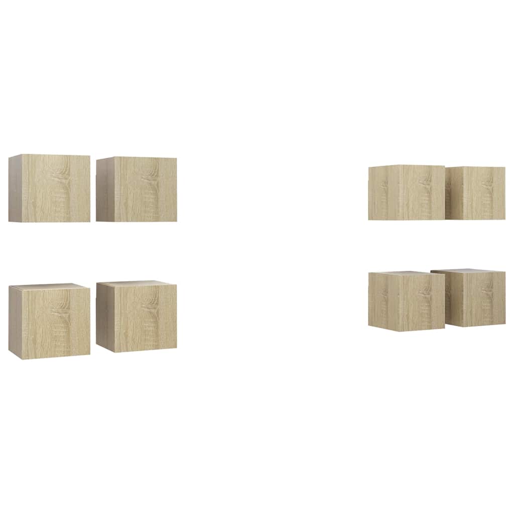 vidaXL Έπιπλα Τηλεόρασης Κρεμαστά 8 τεμ. Sonoma Δρυς 30,5x30x30 εκ.