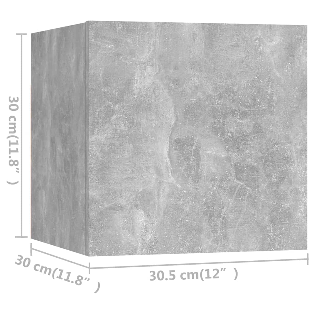 vidaXL Έπιπλο Τηλεόρασης Σετ 7 τεμ. Γκρι Σκυροδέματος από Μοριοσανίδα
