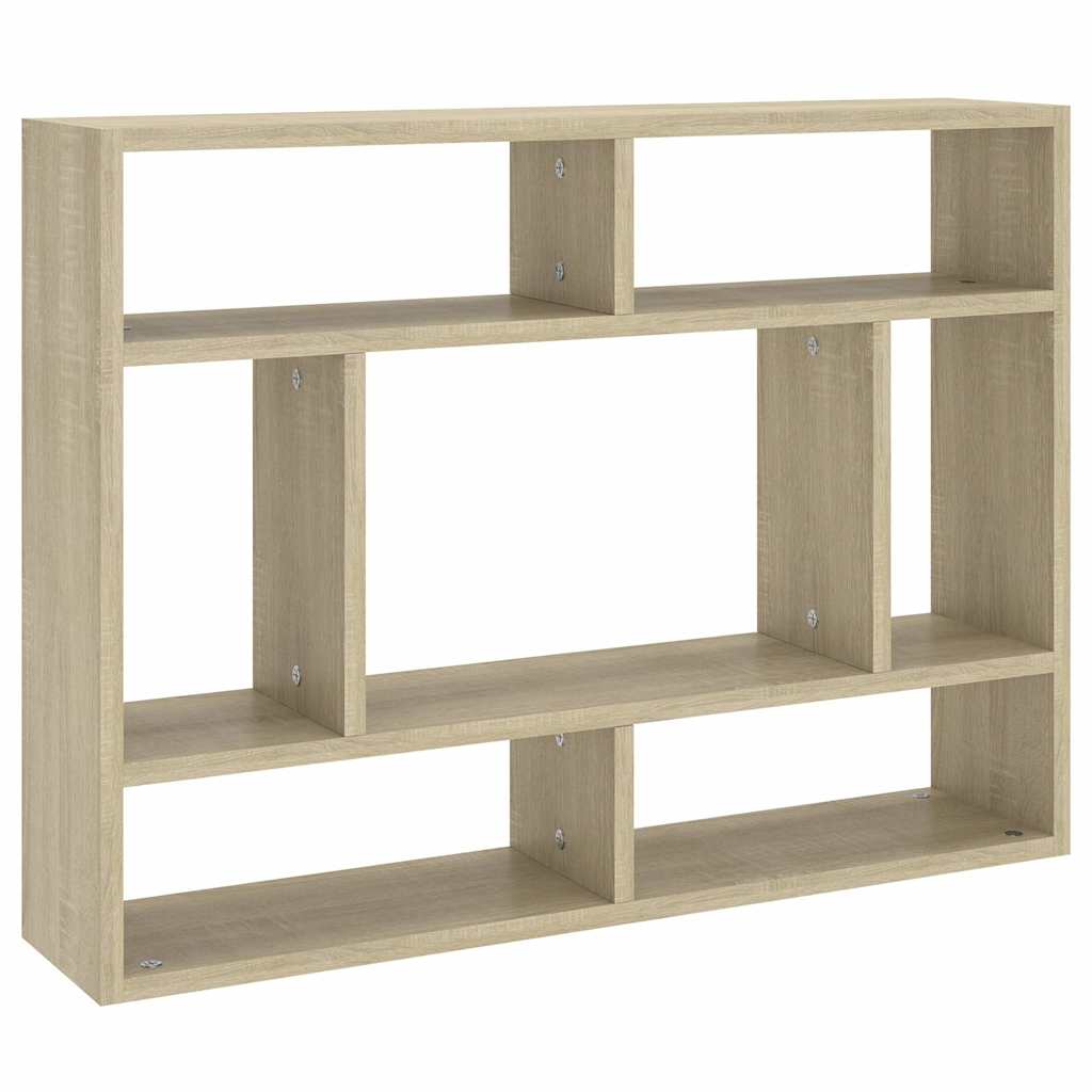 vidaXL Ραφιέρα Τοίχου Sonoma Δρυς 75 x 16 x 55 εκ. από Επεξ. Ξύλο