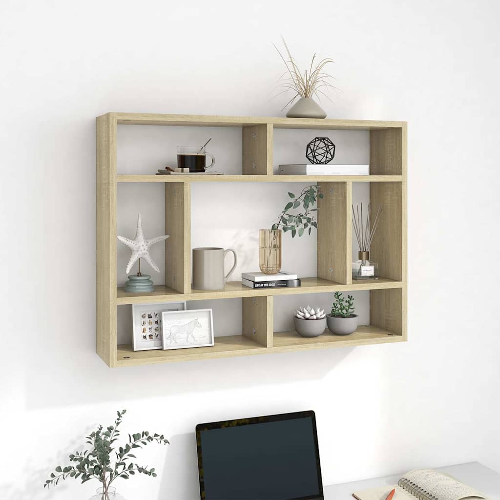 vidaXL Ραφιέρα Τοίχου Sonoma Δρυς 75 x 16 x 55 εκ. από Επεξ. Ξύλο