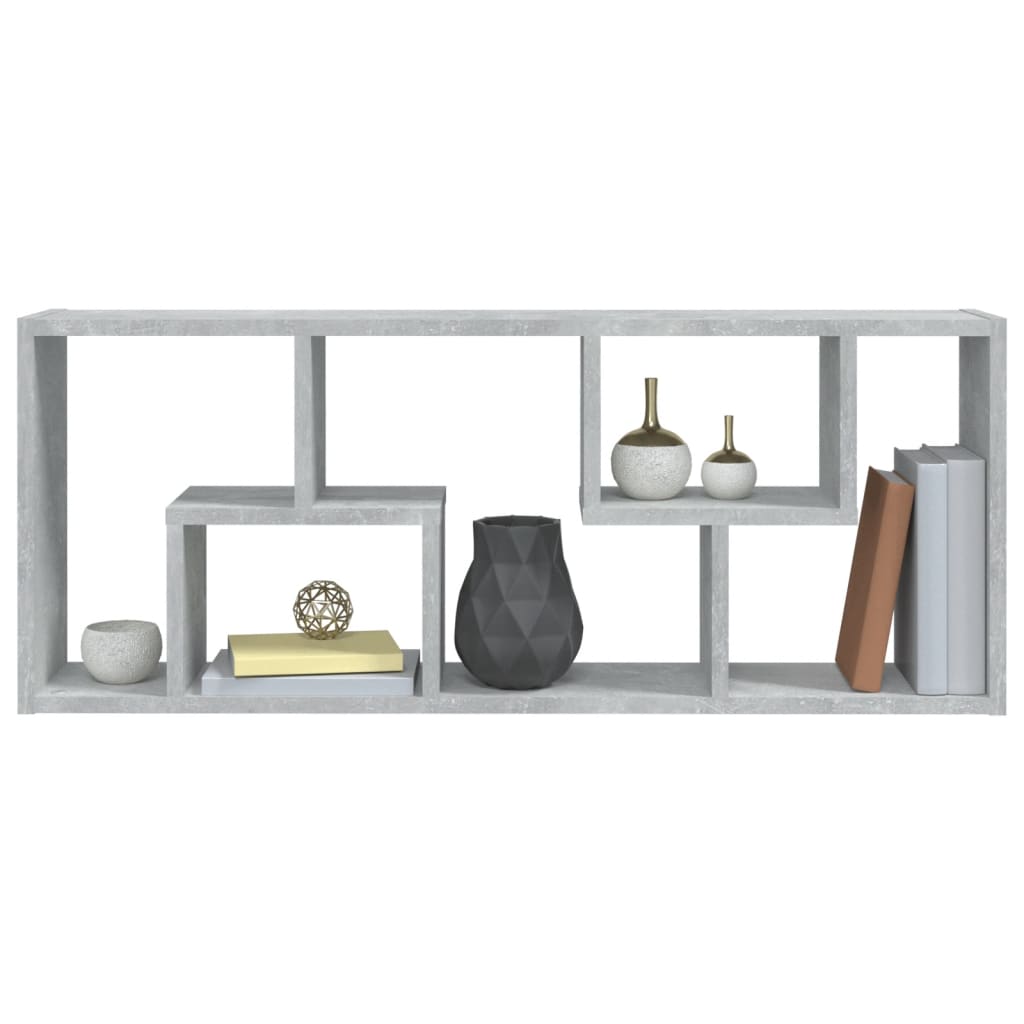 vidaXL Ραφιέρα Τοίχου Γκρι Σκυροδέματος 36x16x90 εκ. από Επεξ. Ξύλο