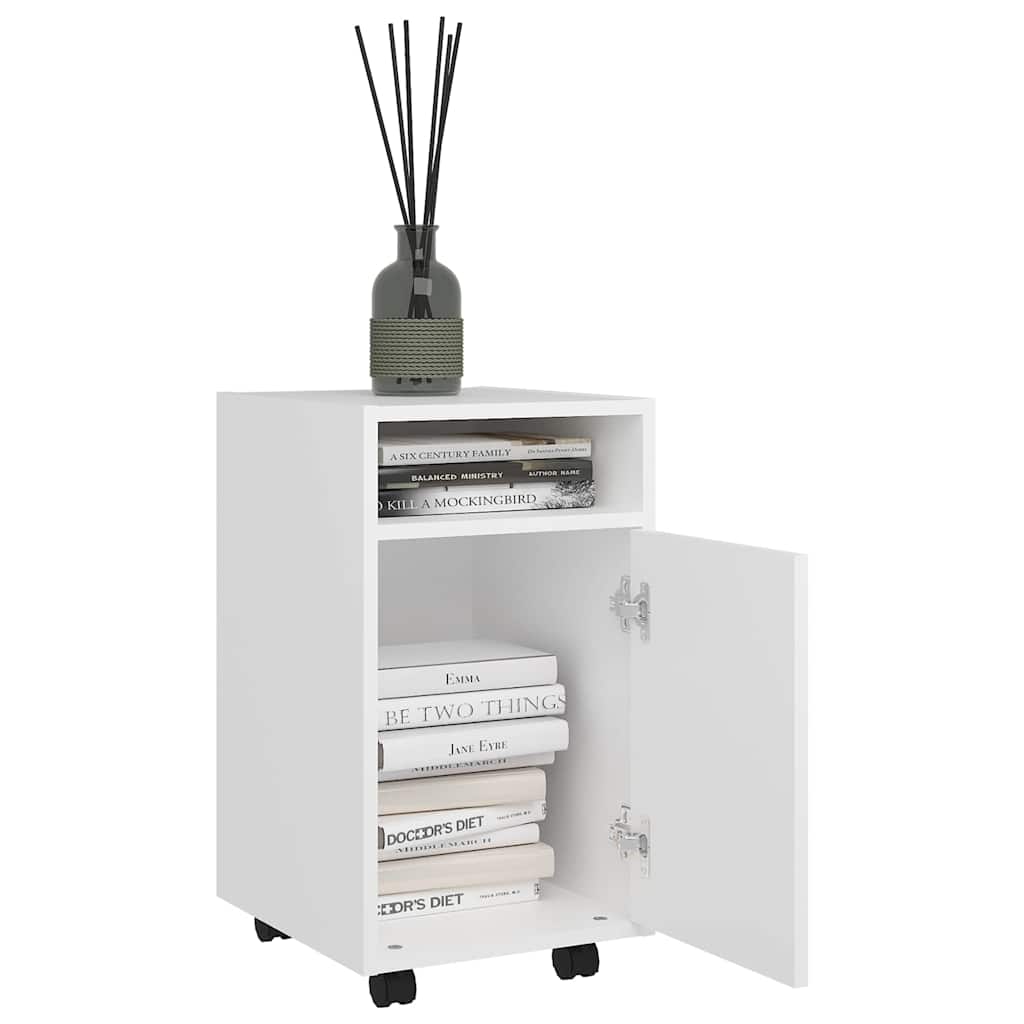 vidaXL Βοηθητικό Ντουλάπι με Τροχούς Λευκό 33x38x60 εκ. Επεξ. Ξύλο