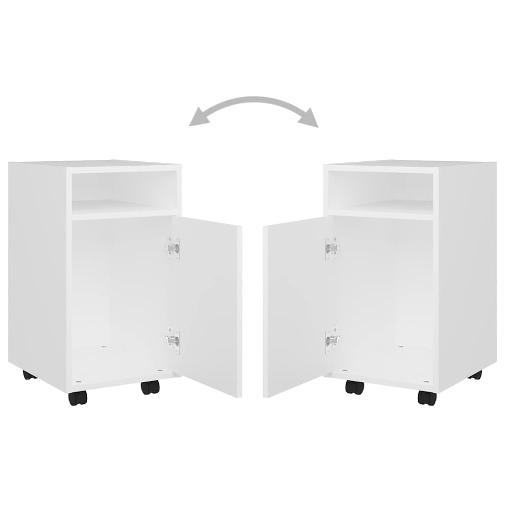 vidaXL Βοηθητικό Ντουλάπι με Τροχούς Λευκό 33x38x60 εκ. Επεξ. Ξύλο