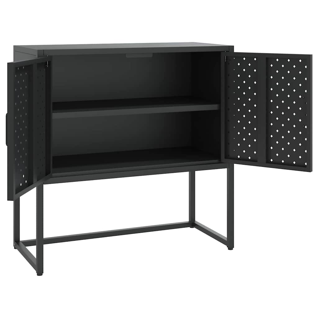 vidaXL Μπουφές Μαύρος 75 x 35 x 75 εκ. από Ατσάλι