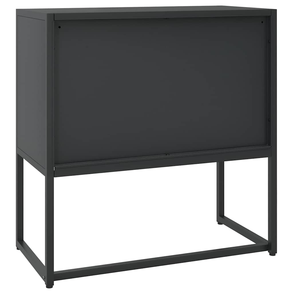 vidaXL Μπουφές Μαύρος 75 x 35 x 75 εκ. από Ατσάλι