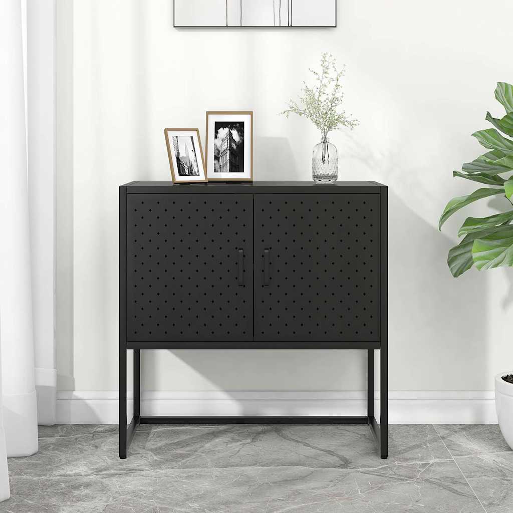 vidaXL Μπουφές Μαύρος 75 x 35 x 75 εκ. από Ατσάλι