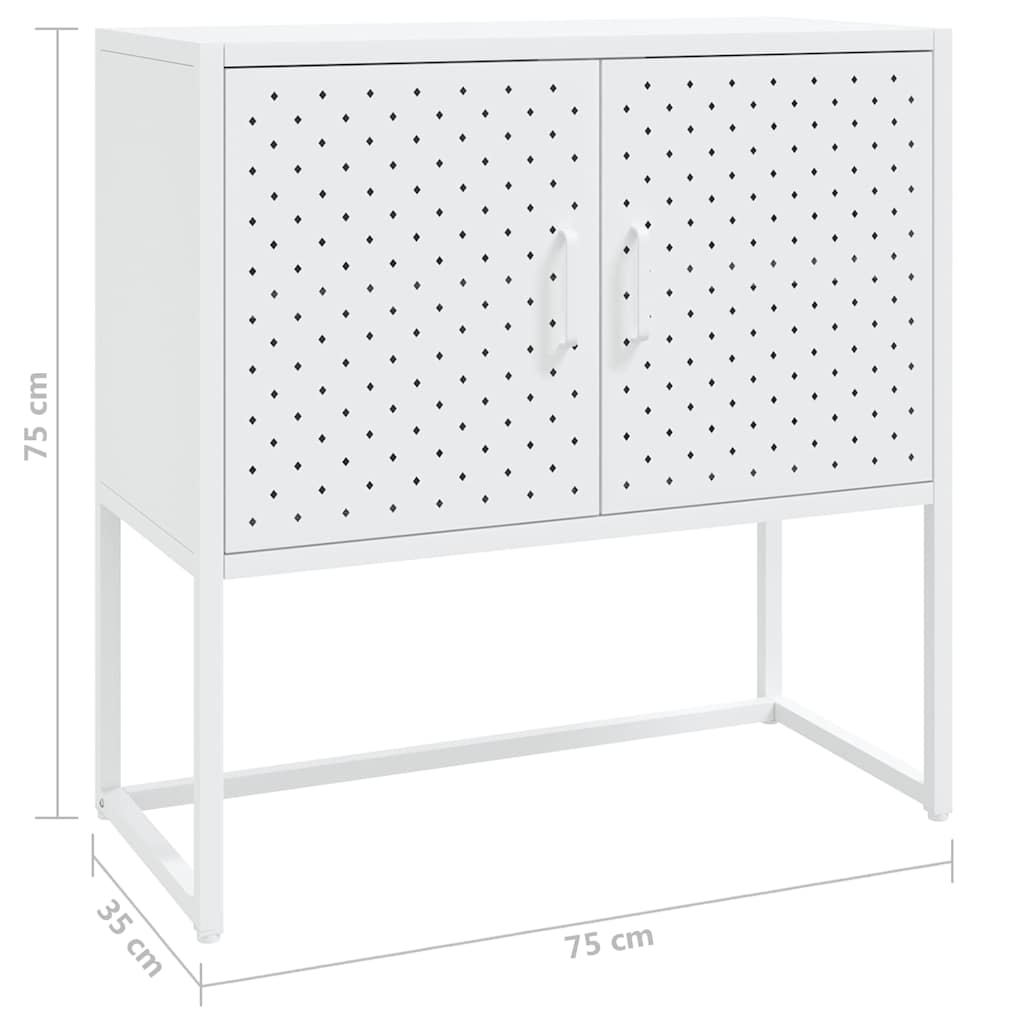 vidaXL Μπουφές Λευκός 75 x 35 x 75 εκ. από Ατσάλι