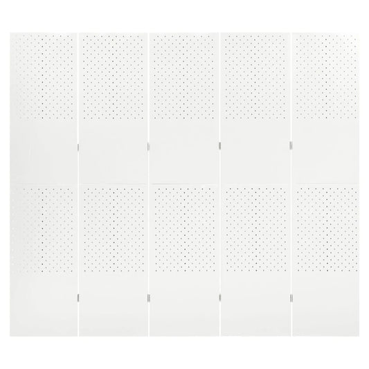 vidaXL Διαχωριστικό Δωματίου με 5 Πάνελ Λευκό 200 x 180 εκ. από Ατσάλι