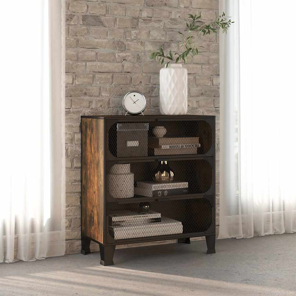 vidaXL Ντουλάπι Αποθήκευσης Ρουστίκ Καφέ 72x36x82 εκ. Μέταλλο / MDF