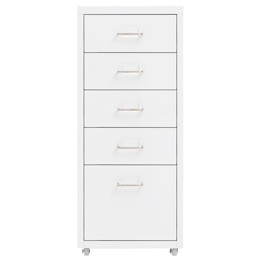 vidaXL Αρχειοθήκη Φορητή Λευκή 28 x 41 x 69 εκ. Μεταλλική