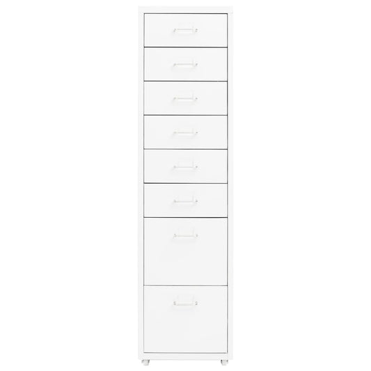 vidaXL Αρχειοθήκη Φορητή Λευκή 28 x 41 x 109 εκ. Μεταλλική