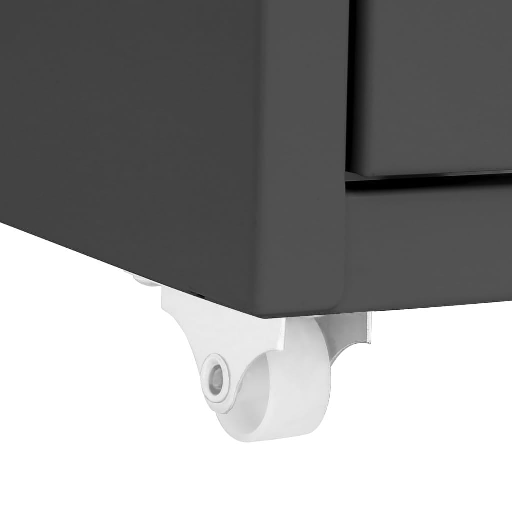 vidaXL Αρχειοθήκη Φορητή Ανθρακί 28 x 41 x 109 εκ. Μεταλλική