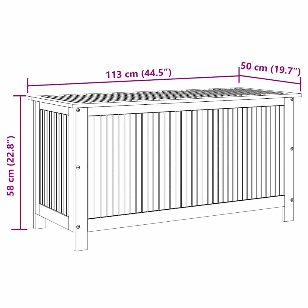 vidaXL Μπαούλο Αποθήκευσης Κήπου 113x50x58 εκ. από Μασίφ Ξύλο Ακακίας