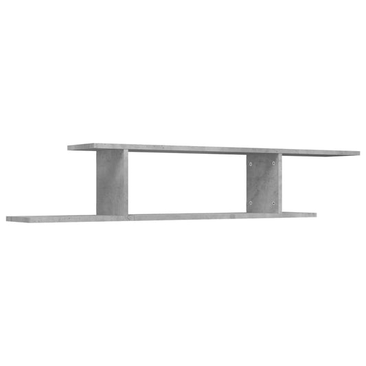 vidaXL Ράφι Τηλεόρασης Επιτοίχιο Γκρι Σκυρ. 125x18x23 εκ. Επεξ. Ξύλο